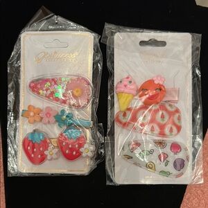 Bundle Pink and Red Hair Accessories Set with Playful Designs